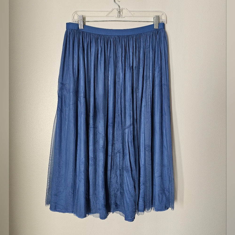Cornflower blue tulle skirt